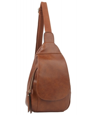 Fashion Flap Sling Backpack LQ210 BROWN
